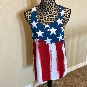 Ride Out patriotic tank top, size S, reversible